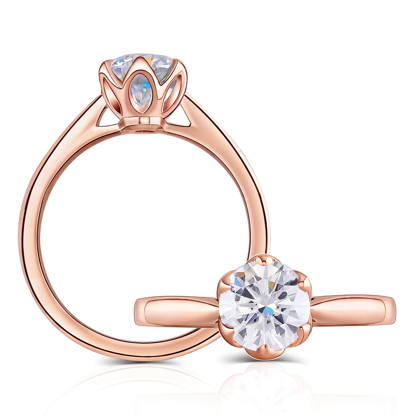 14k Rose / Yellow / White Gold Solitaire Moissanite Ring 1ct Moissanite Engagement Rings & Jewelry | Luxus Moissanite | Rings for a Woman