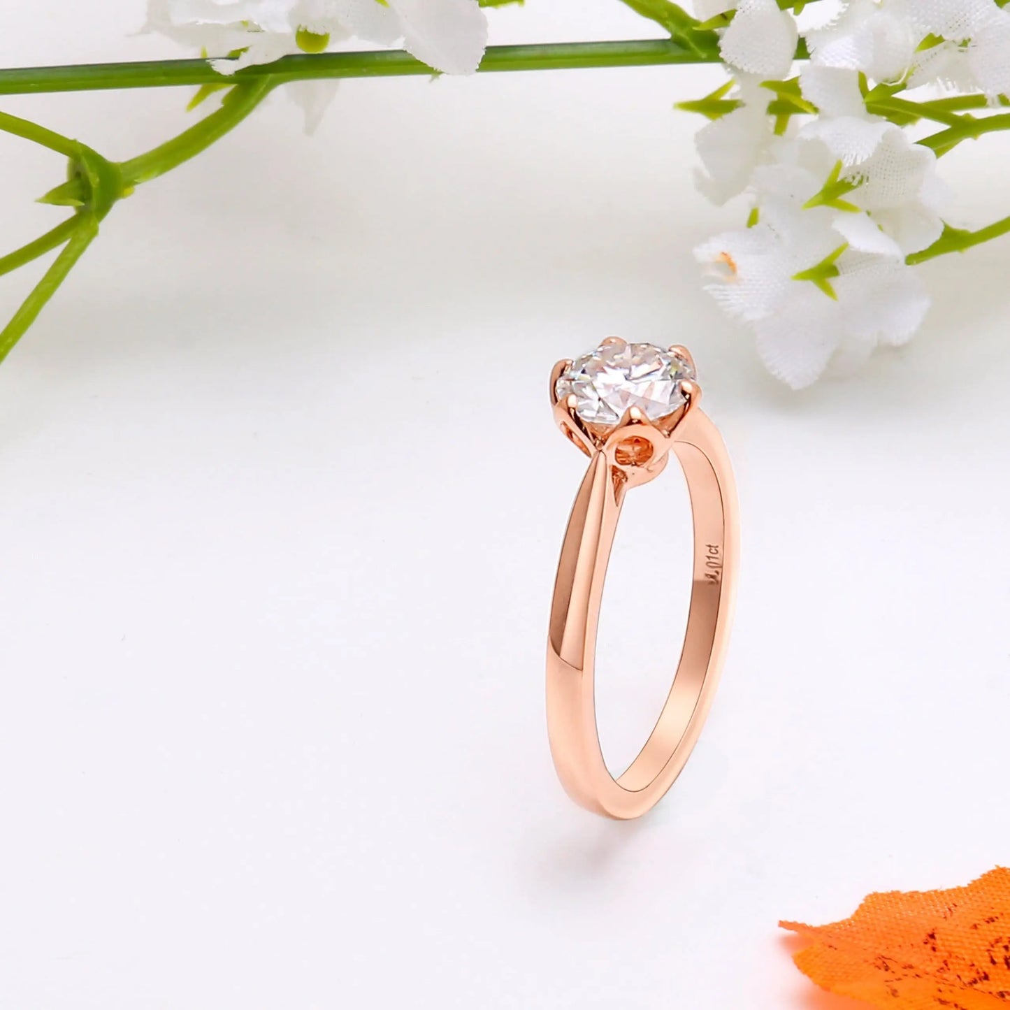 14k Rose / Yellow / White Gold Solitaire Moissanite Ring 1ct Moissanite Engagement Rings & Jewelry | Luxus Moissanite | Rings for a Woman