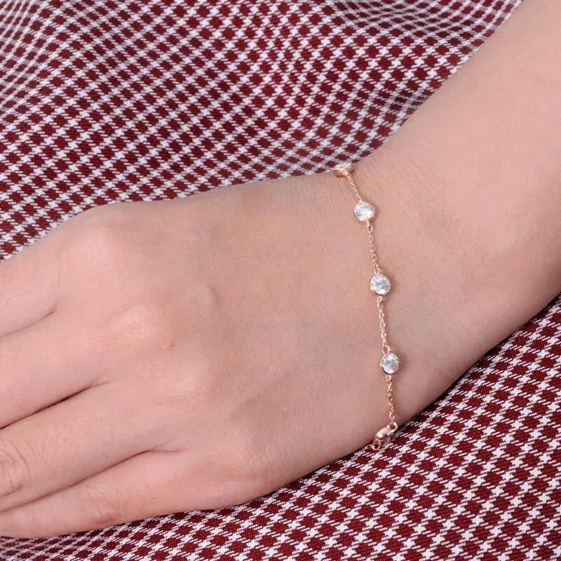 14k White / Yellow / Rose Gold Bezel Set Moissanite Bracelet 2.7ct Moissanite Engagement Rings & Jewelry | Luxus Moissanite