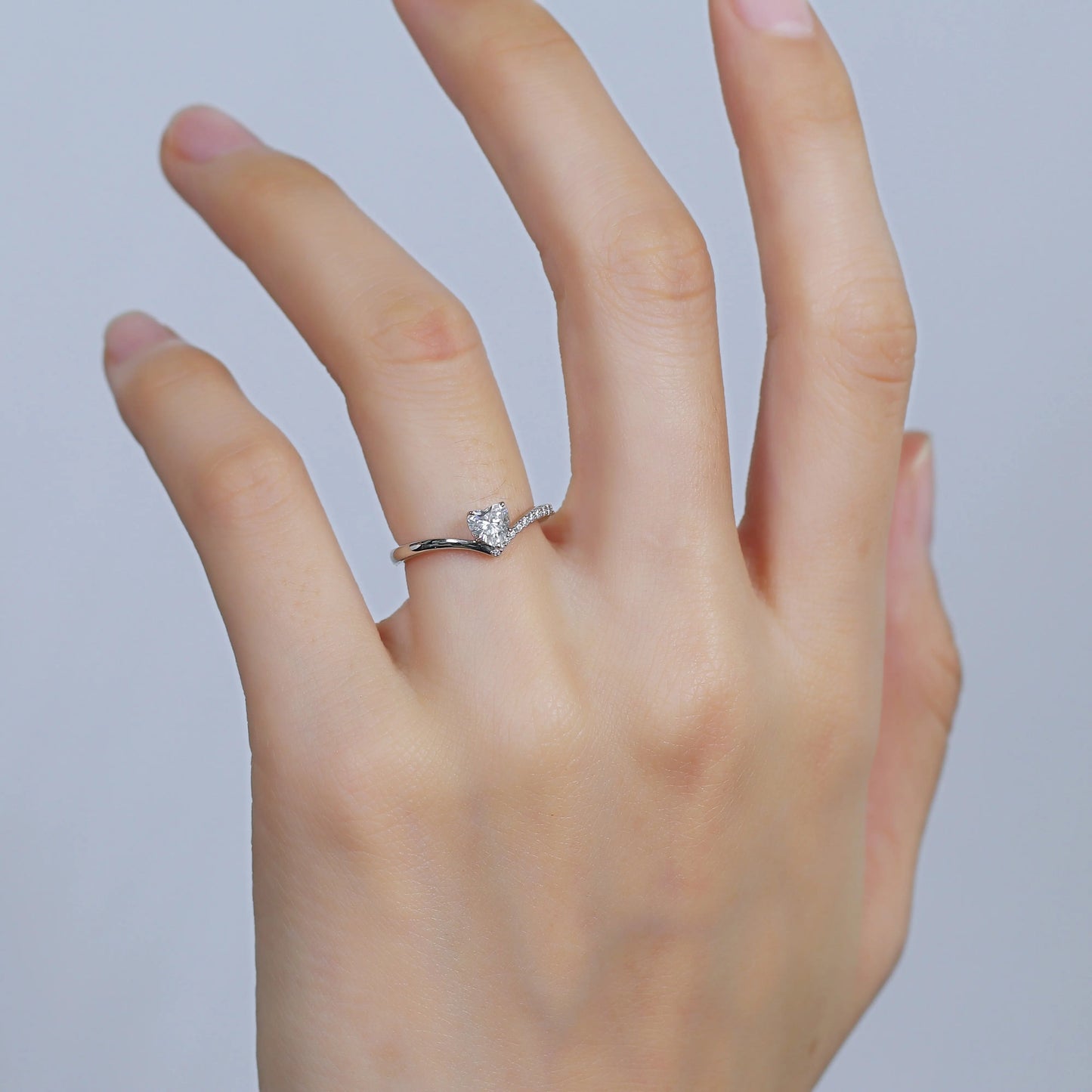 14k White / Yellow / Rose Gold Heart Cut Moissanite Ring 0.5ct Moissanite Engagement Rings & Jewelry | Heart Cut Moissanite Ring | Luxus Moissanite