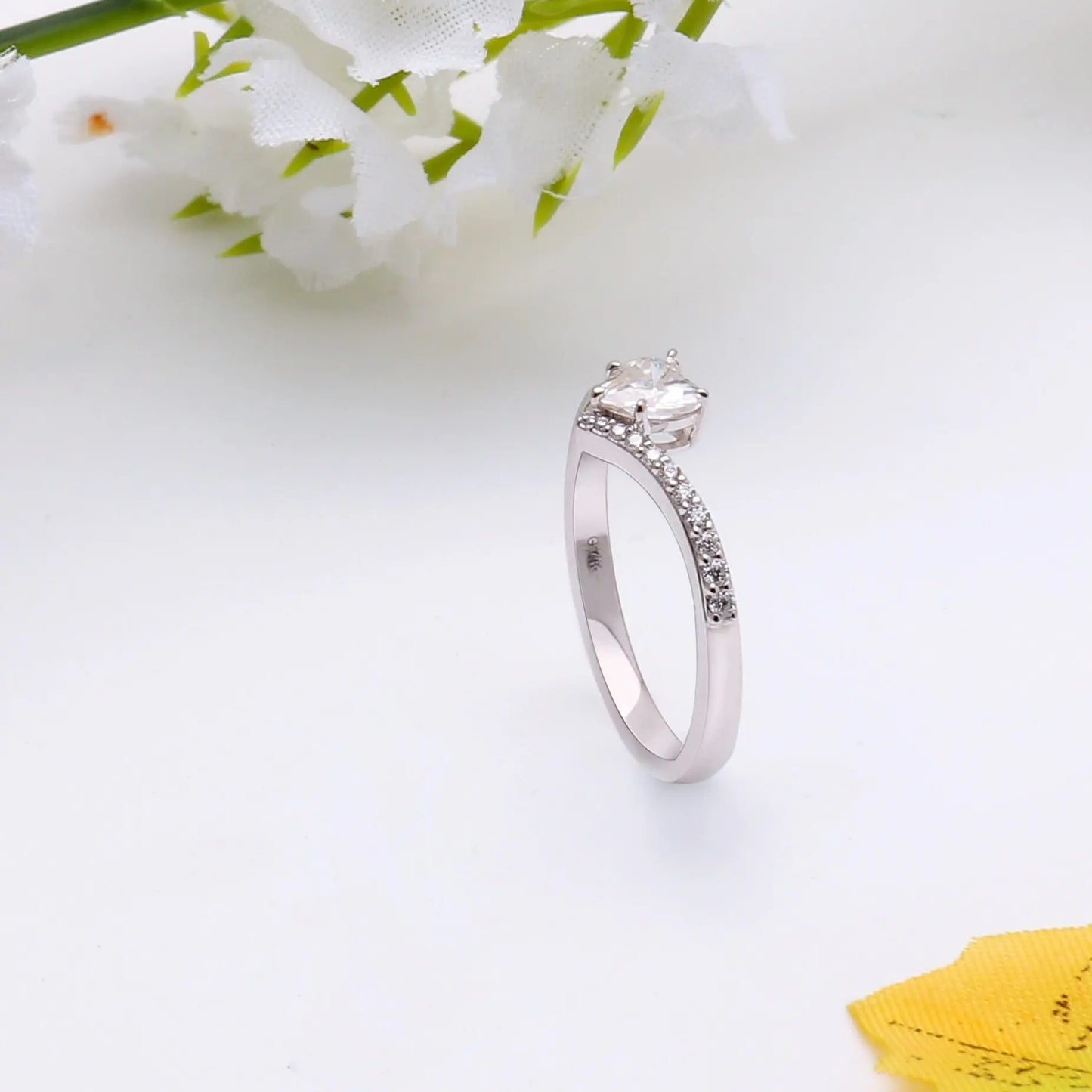 14k White / Yellow / Rose Gold Heart Cut Moissanite Ring 0.5ct Moissanite Engagement Rings & Jewelry |Heart Cut Moissanite Ring Luxus Moissanite