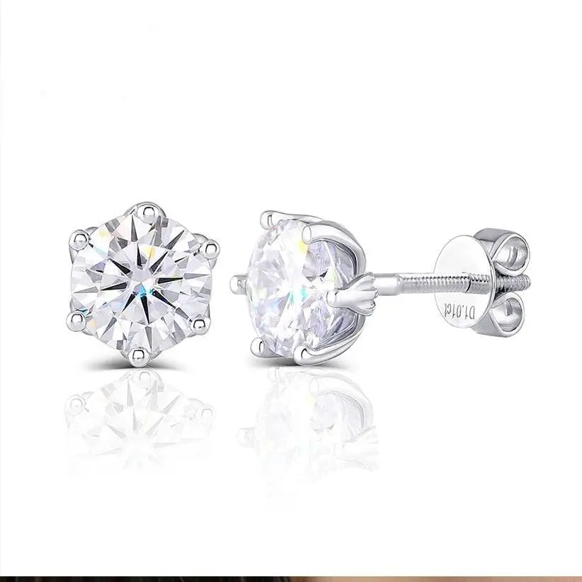 14k White Gold Moissanite Stud Earrings 2ctw Moissanite Engagement Rings & Jewelry | Fashionable Stud Earrings |Luxus Moissanite