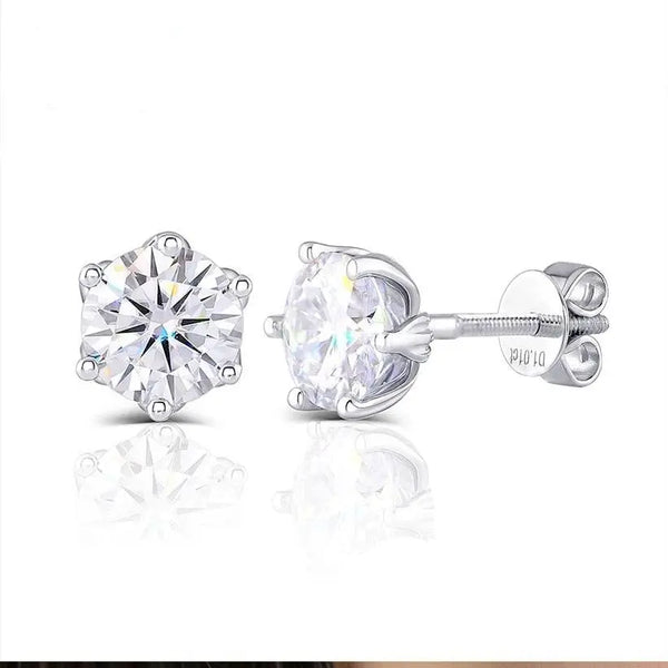 14k White Gold Moissanite Stud Earrings 2ctw Moissanite Engagement Rings & Jewelry |  Fashionable Stud Earrings  |Luxus Moissanite