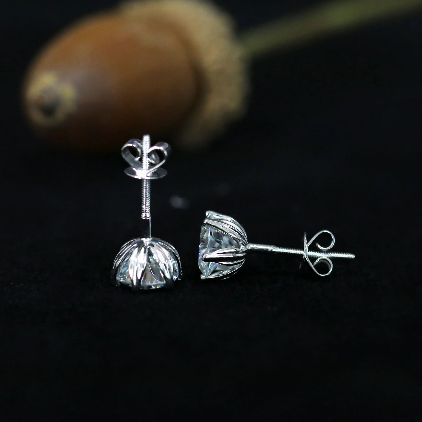14k White Gold Moissanite Stud Earrings 2ctw Moissanite Engagement Rings & Jewelry | Fashionable Stud Earrings |Luxus Moissanite