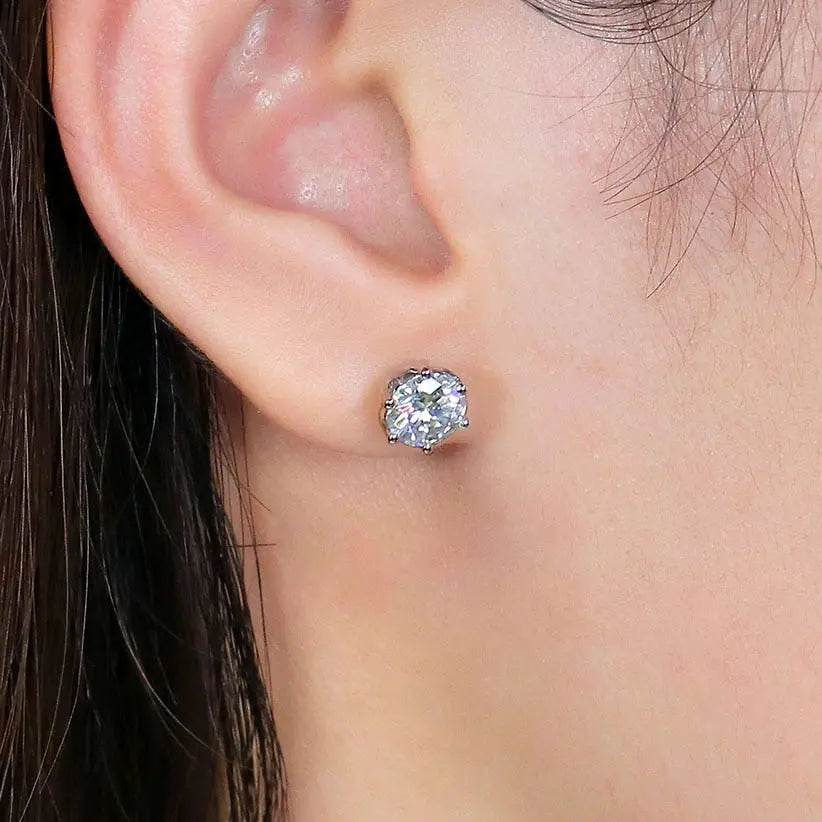 14k White Gold Moissanite Stud Earrings 2ctw Moissanite Engagement Rings & Jewelry | Fashionable Stud Earrings |Luxus Moissanite