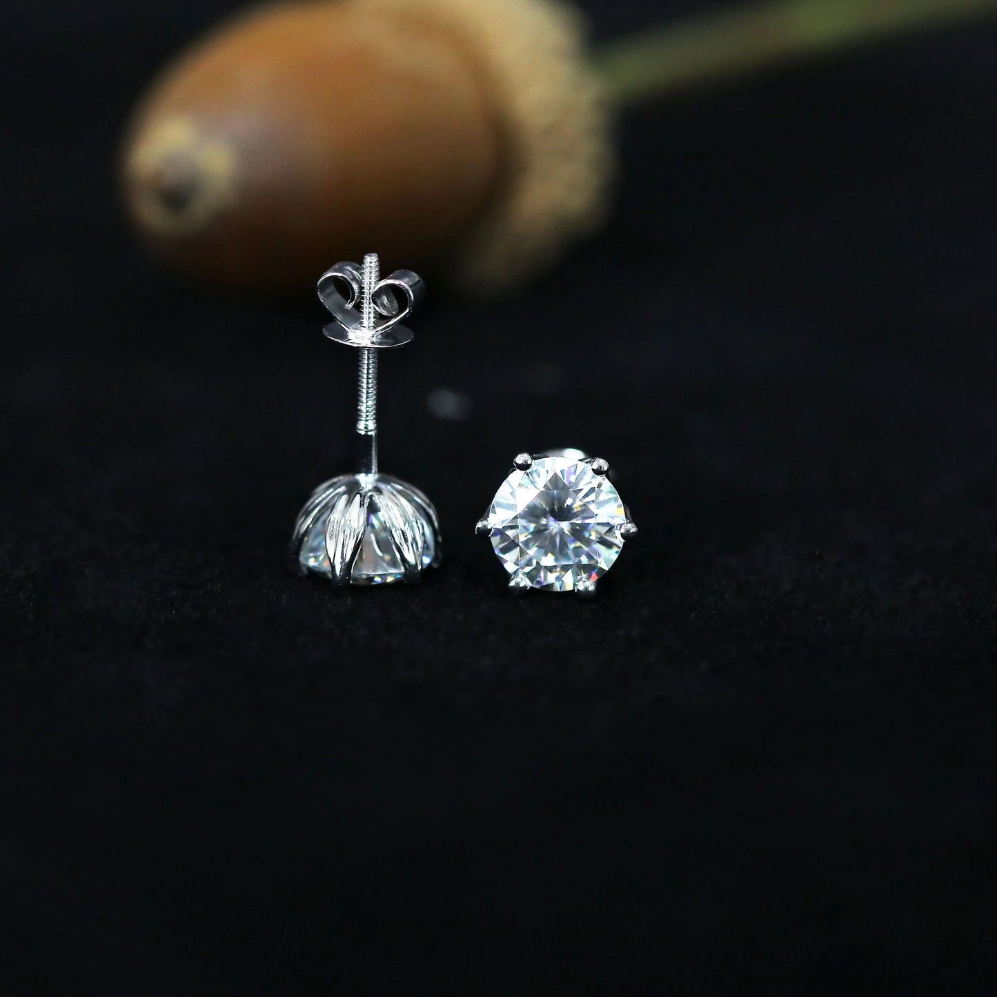 14k White Gold Moissanite Stud Earrings 2ctw Moissanite Engagement Rings & Jewelry | Fashionable Stud Earrings |Luxus Moissanite