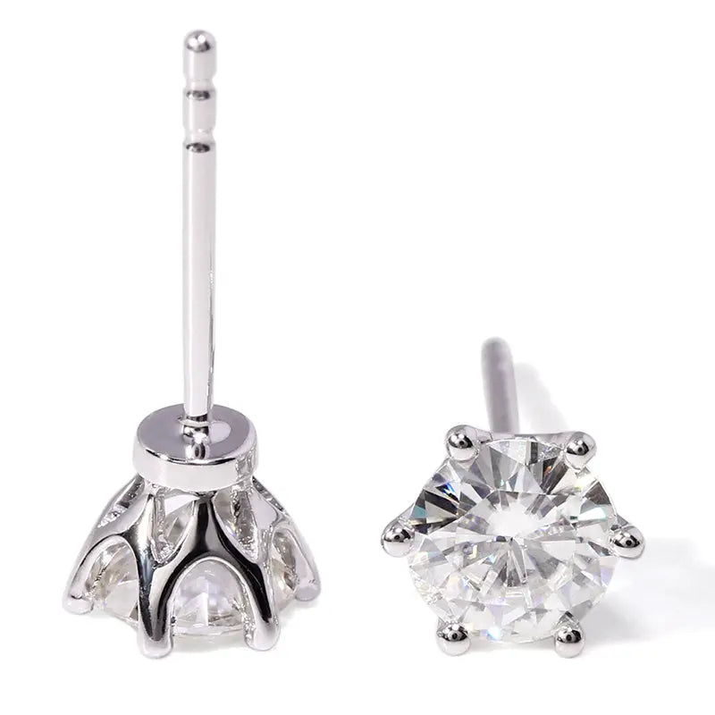 14k White Gold Stud Moissanite Earrings 1ctw Moissanite Engagement Rings & Jewelry | Luxus Moissanite | Stud Earrings Everyday