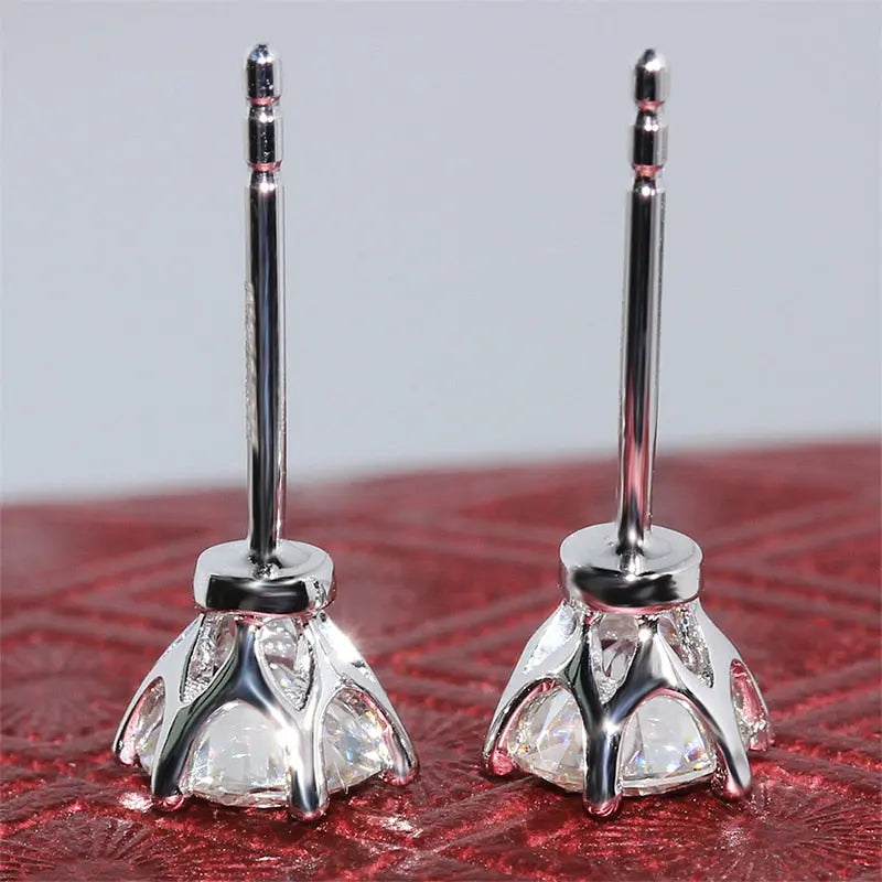 14k White Gold Stud Moissanite Earrings 1ctw Moissanite Engagement Rings & Jewelry | Luxus Moissanite | Stud Earrings Everyday