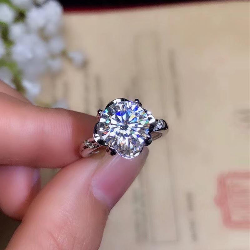Platinum Plated Silver Moissanite Ring 1ct, 2ct, 3ct Options Moissanite Engagement Rings & Jewelry | Luxus Moissanite - Sparkle for Less - Shop Our Exclusive Platinum Plated Silver Moissanite Ring Sale Now