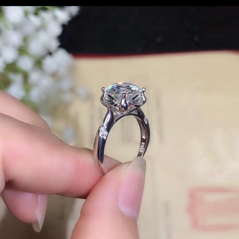 Platinum Plated Silver Moissanite Ring 1ct, 2ct, 3ct Options Moissanite Engagement Rings & Jewelry | Luxus Moissanite - Sparkle for Less - Shop Our Exclusive Platinum Plated Silver Moissanite Ring Sale Now