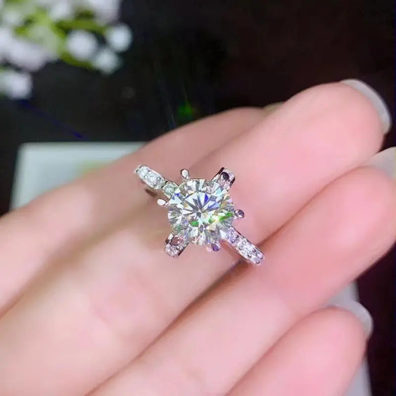 White Gold Plated Ribbon Moissanite Ring 0.5ct, 2ct, 3ct, Options Moissanite Engagement Rings & Jewelry | Luxus Moissanite | Most Beautiful Engagement Ring in the World