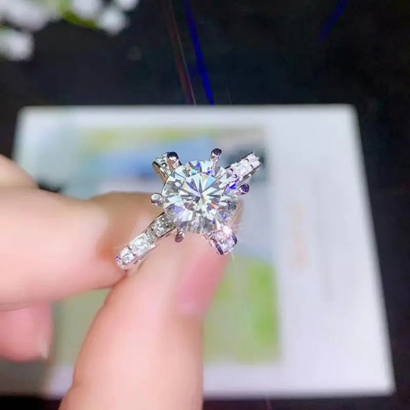White Gold Plated Ribbon Moissanite Ring 0.5ct, 2ct, 3ct, Options Moissanite Engagement Rings & Jewelry | Luxus Moissanite | Most Beautiful Engagement Ring in the World