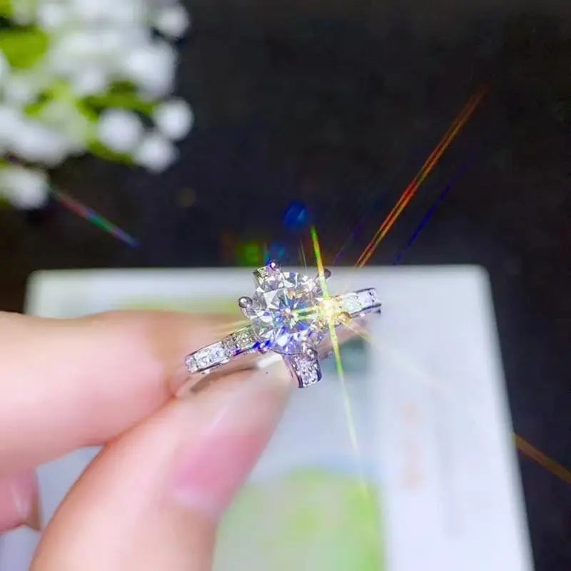White Gold Plated Ribbon Moissanite Ring 0.5ct, 2ct, 3ct, Options Moissanite Engagement Rings & Jewelry | Luxus Moissanite | Most Beautiful Engagement Ring in the World
