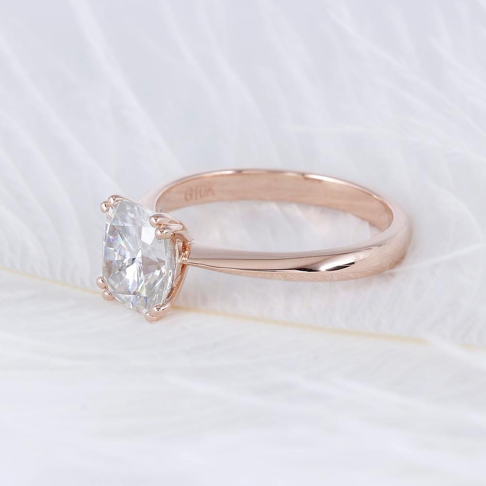 10k Rose Gold Cushion Cut Moissanite Ring 2ct Moissanite Engagement Rings & Jewelry | Luxus Moissanite