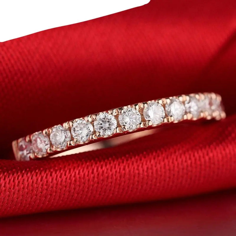 10k Rose Gold Moissanite Half Eternity / Anniversary Band 0.5ct Moissanite Engagement Rings & Jewelry | Luxus Moissanite
