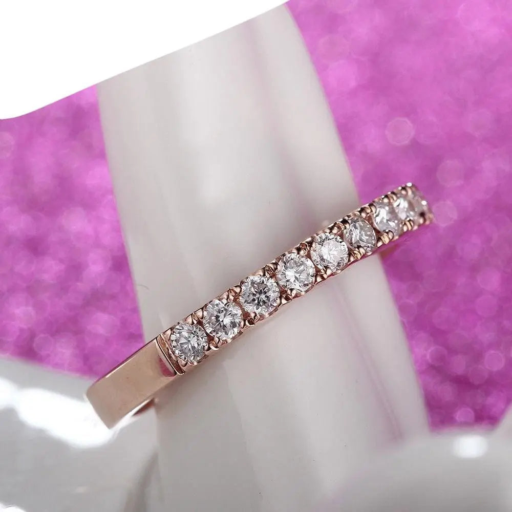 10k Rose Gold Moissanite Half Eternity / Anniversary Band 0.5ct Moissanite Engagement Rings & Jewelry | Luxus Moissanite