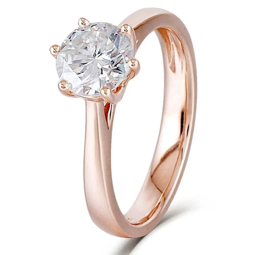 10k Rose Gold Solitaire Moissanite Ring 1ct Moissanite Engagement Rings & Jewelry | Luxus Moissanite