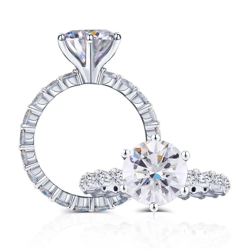 10k White / Yellow / Rose Gold Moissanite Ring 2ct Center Stone Moissanite Engagement Rings & Jewelry | Luxus Moissanite