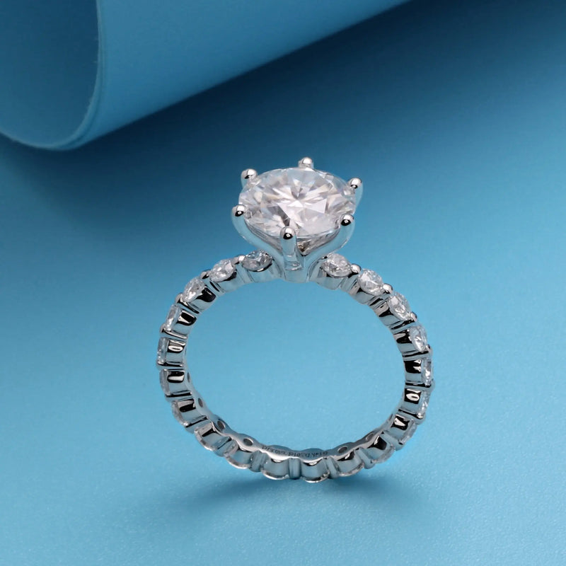 10k White / Yellow / Rose Gold Moissanite Ring 2ct Center Stone Moissanite Engagement Rings & Jewelry | Luxus Moissanite