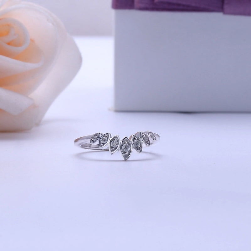 10k White Gold Moissanite Anniversary Ring / Wedding Band Moissanite Engagement Rings & Jewelry | Luxus Moissanite