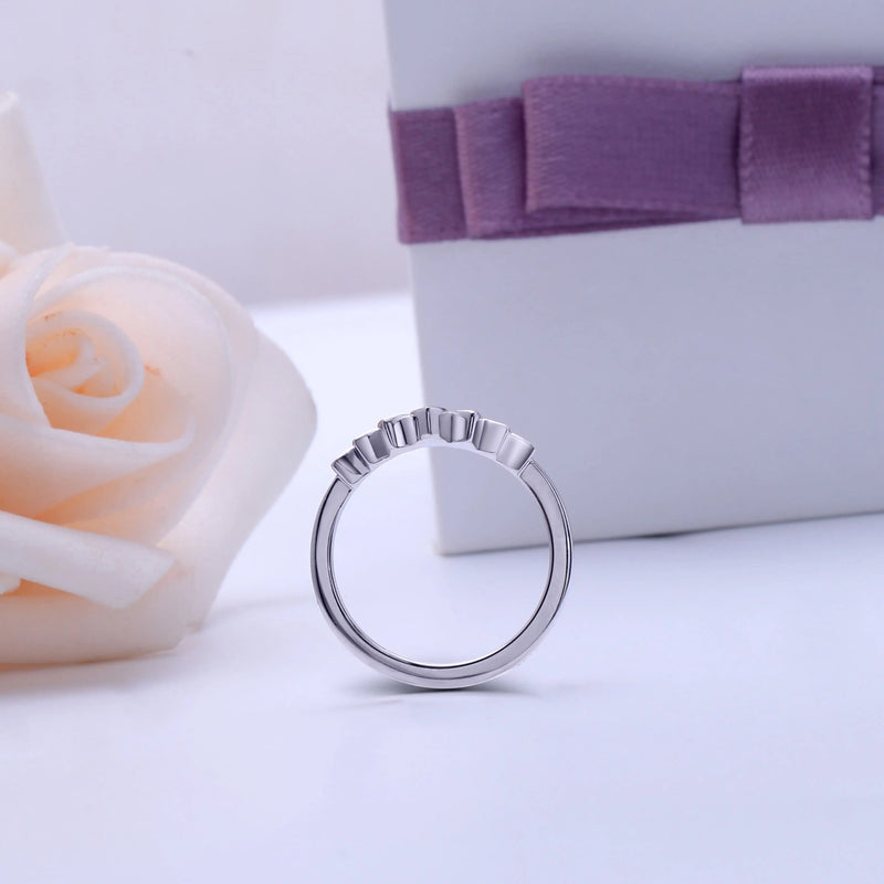 10k White Gold Moissanite Anniversary Ring / Wedding Band Moissanite Engagement Rings & Jewelry | Luxus Moissanite