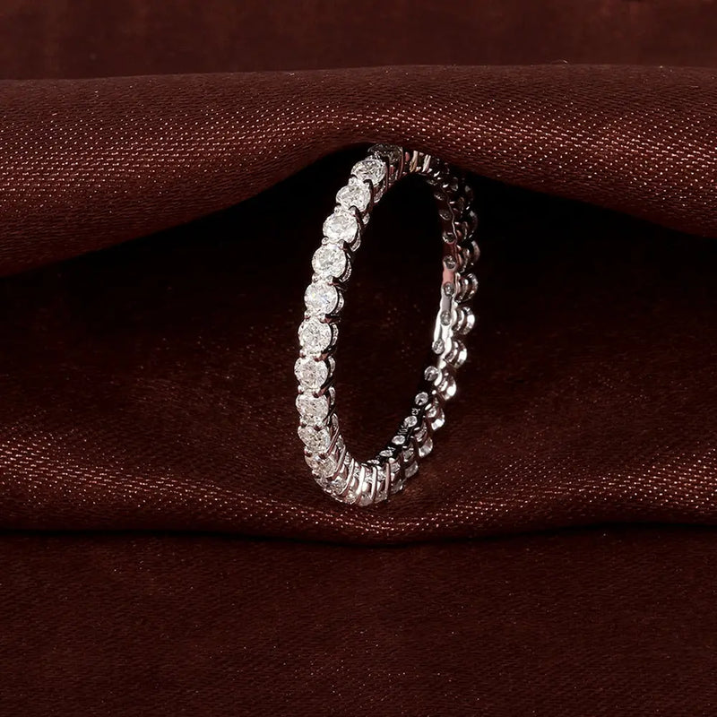 10k White Gold Moissanite Eternity Ring 1ct Total Moissanite Engagement Rings & Jewelry | Luxus Moissanite