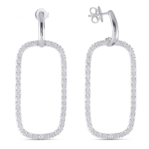 10k White Gold Moissanite Hoop Earrings 2.8ctw Moissanite Engagement Rings & Jewelry | Luxus Moissanite