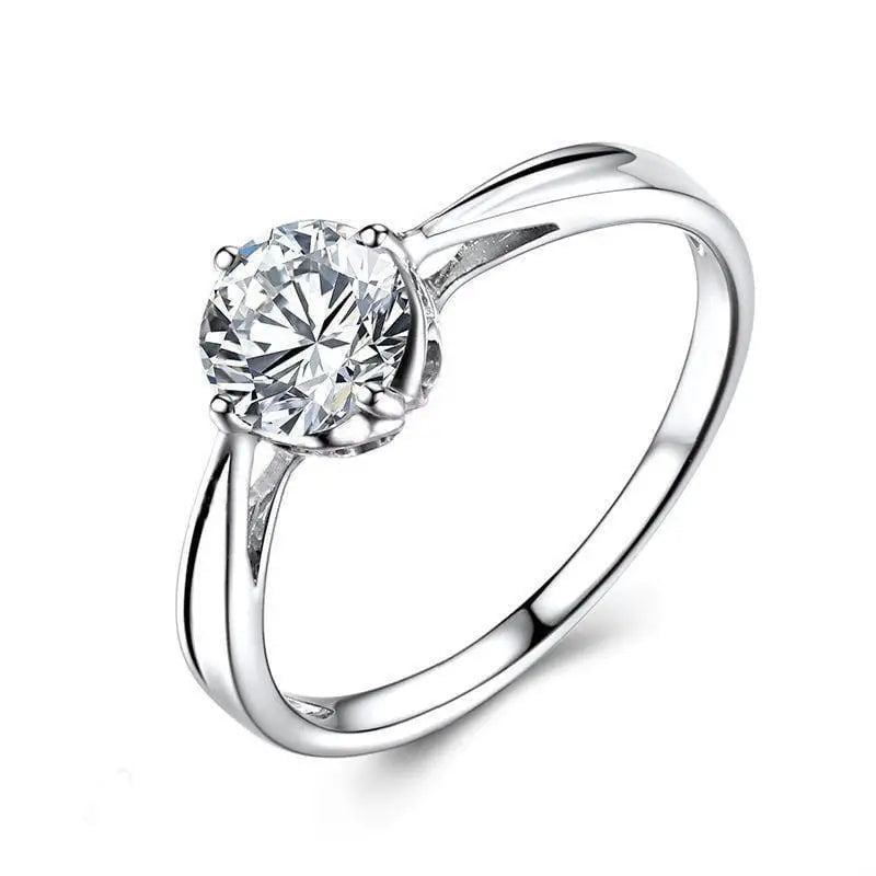 10k White Gold Solitaire Moissanite Ring 0.8ct Moissanite Engagement Rings & Jewelry | Luxus Moissanite | Moissanite Ring for Woman Wedding