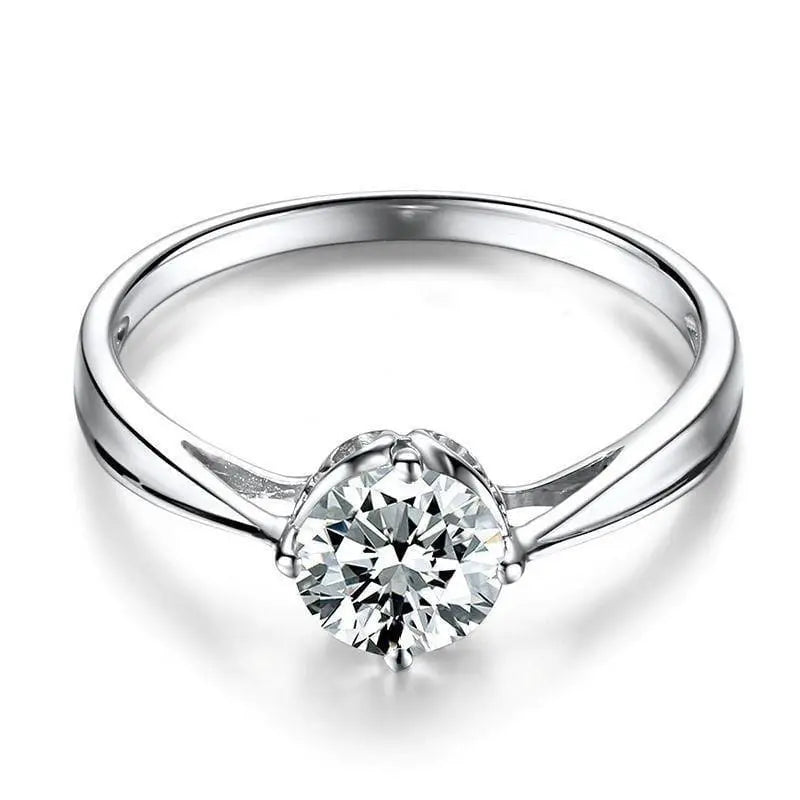 10k White Gold Solitaire Moissanite Ring 0.8ct Moissanite Engagement Rings & Jewelry | Luxus Moissanite