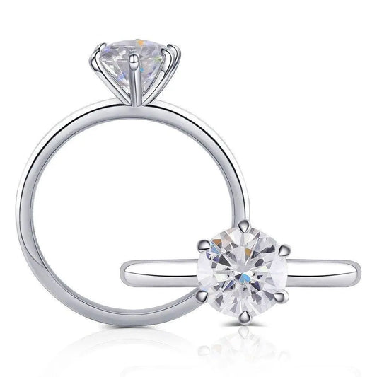 10k White Gold Solitaire Moissanite Ring 1.5ct Moissanite Engagement Rings & Jewelry | Luxus Moissanite | Engagement Rings and Wedding Rings Collection