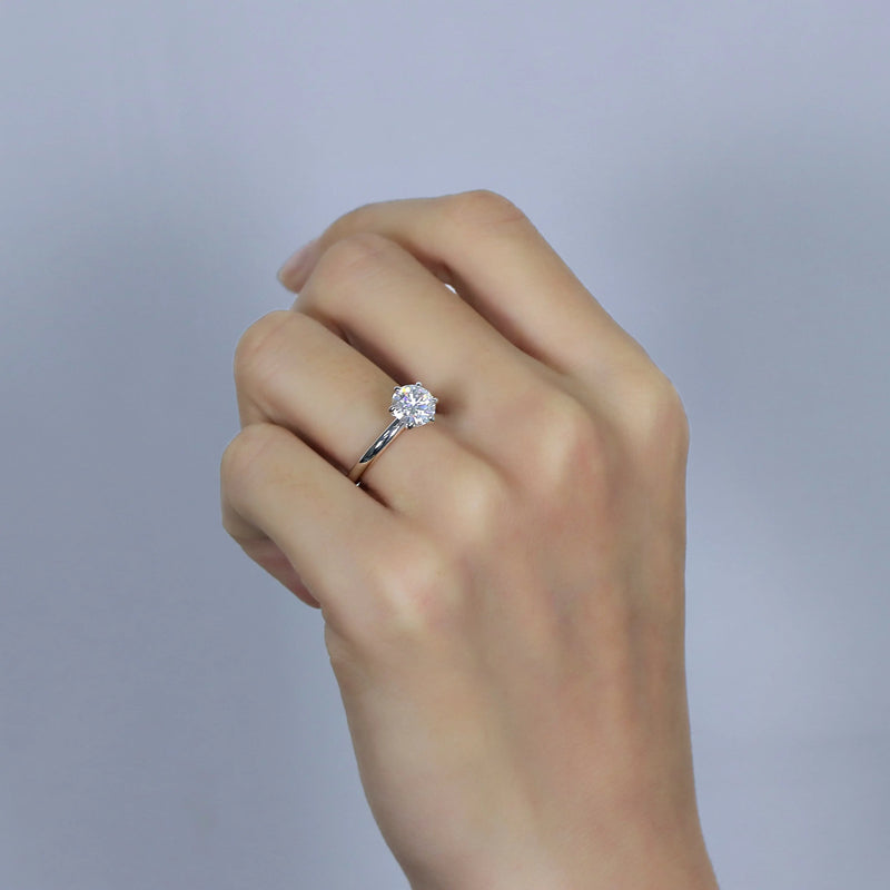 10k White Gold Solitaire Moissanite Ring 1.5ct Moissanite Engagement Rings & Jewelry | Luxus Moissanite