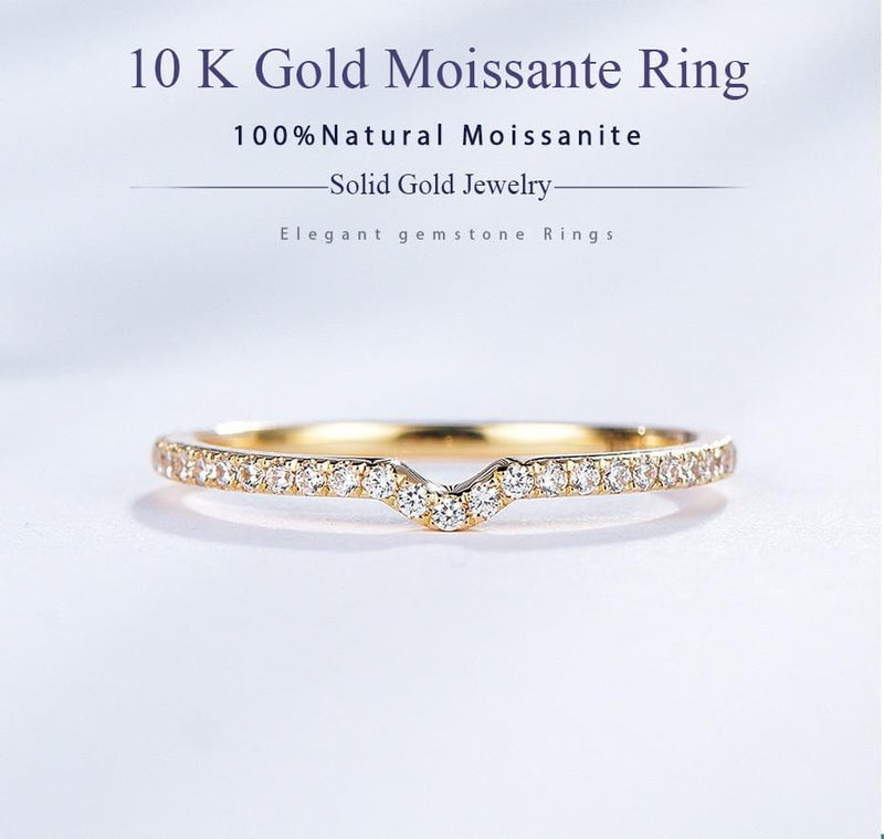 10k Yellow Gold Moissanite Anniversary Ring 0.15ct Total Moissanite Engagement Rings & Jewelry | Luxus Moissanite