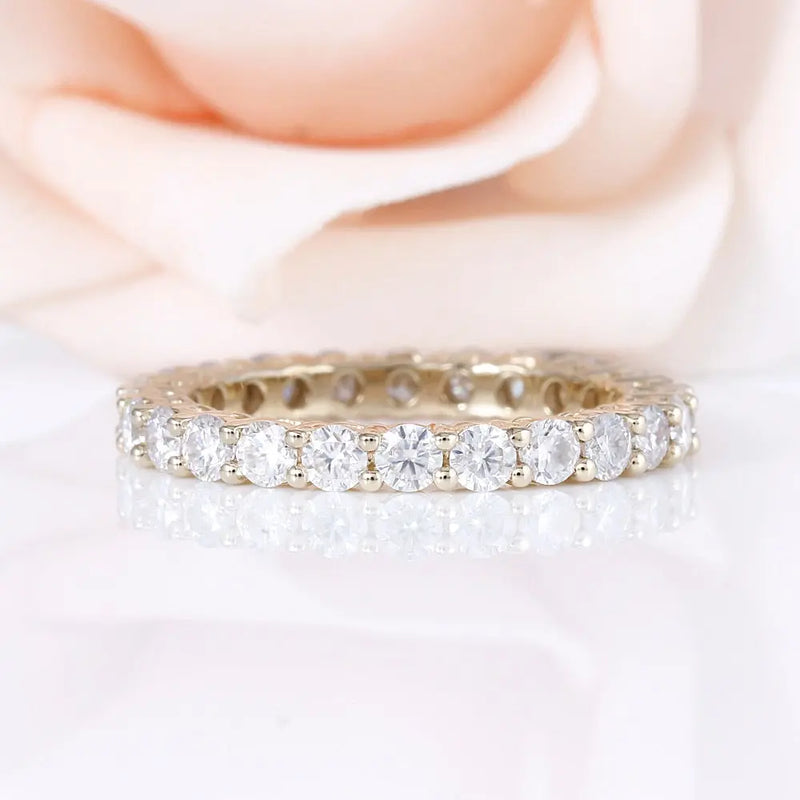 10k Yellow Gold Moissanite Eternity Ring / Wedding Band 1.5 Carat Total Moissanite Engagement Rings & Jewelry | Luxus Moissanite