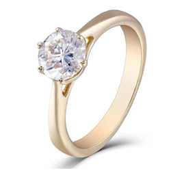 10k Yellow Gold Solitaire Moissanite Ring 1ct Moissanite Engagement Rings & Jewelry | Luxus Moissanite | Rings for Wedding Cheap