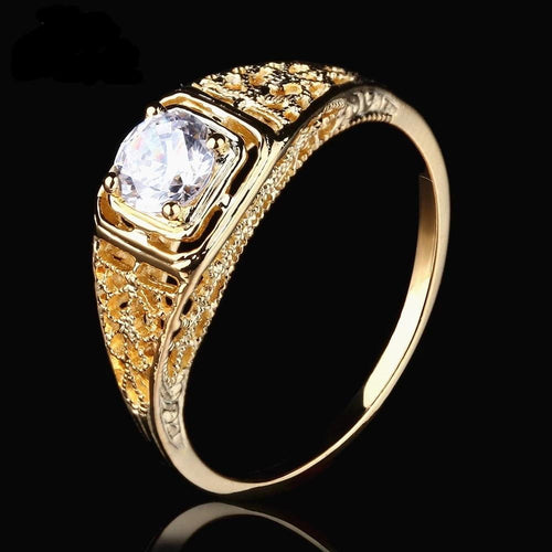 10k Yellow Gold Vintage / Unique Moissanite Ring 0.4ct Moissanite Engagement Rings & Jewelry | Luxus Moissanite | Unique Engagement Rings Vintage