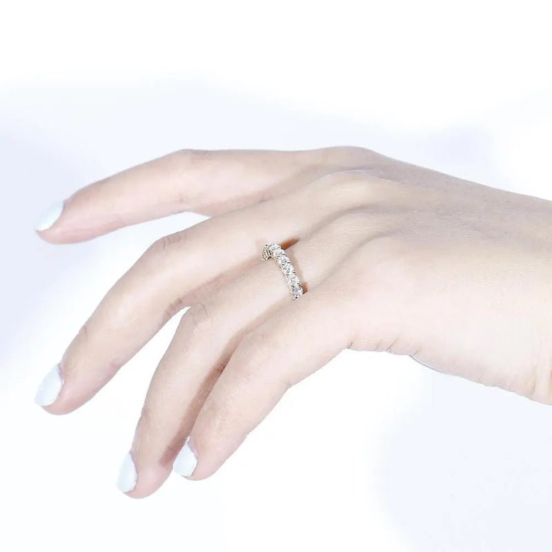 10k Yellow, Rose, White Gold Moissanite Eternity Ring 1.44ct Total Moissanite Engagement Rings & Jewelry | Luxus Moissanite