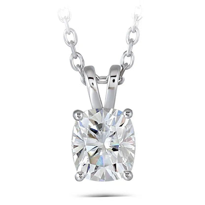 10k or 14k White Gold Moissanite Necklace 2ct Moissanite Engagement Rings & Jewelry | Luxus Moissanite