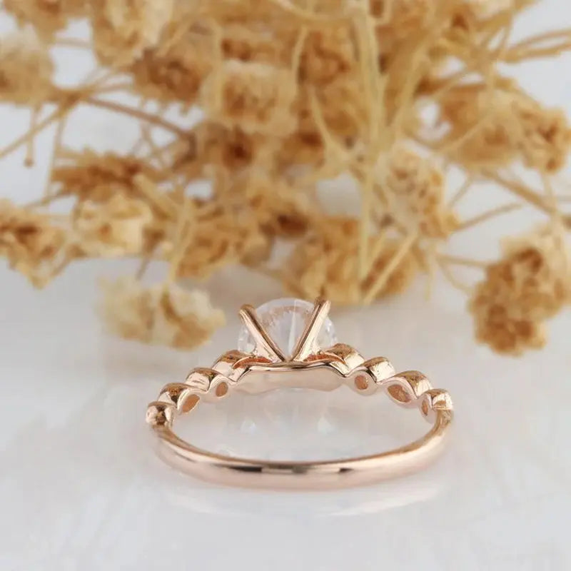 14K ROSE GOLD ENGAGEMENT RING 1CT Moissanite Engagement Rings & Jewelry | Luxus Moissanite