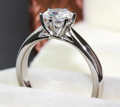 14k / 18k White Gold Moissanite Solitaire Ring 1ct Moissanite Engagement Rings & Jewelry | Luxus Moissanite | 18k Solitaire Ring