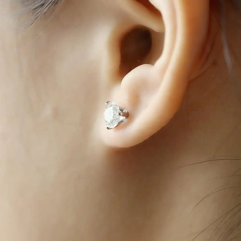 14k / 18k White Gold Moissanite Stud Earrings 2ctw Moissanite Engagement Rings & Jewelry | Luxus Moissanite