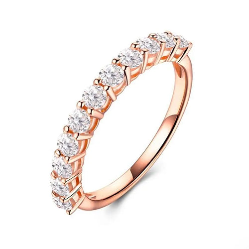 14k Rose Gold Anniversary Ring / Wedding Band 0.8ct Total Moissanite Engagement Rings & Jewelry | Luxus Moissanite | Best Eternity Bands