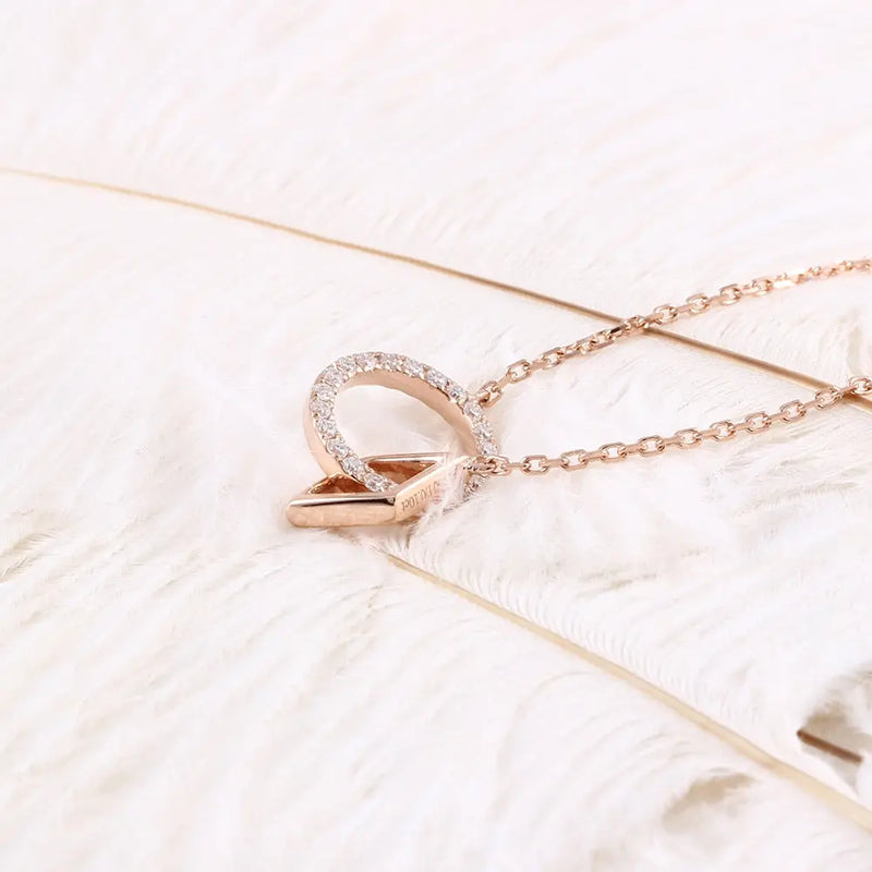 14k Rose Gold Moissanite Necklace Moissanite Engagement Rings & Jewelry | Luxus Moissanite