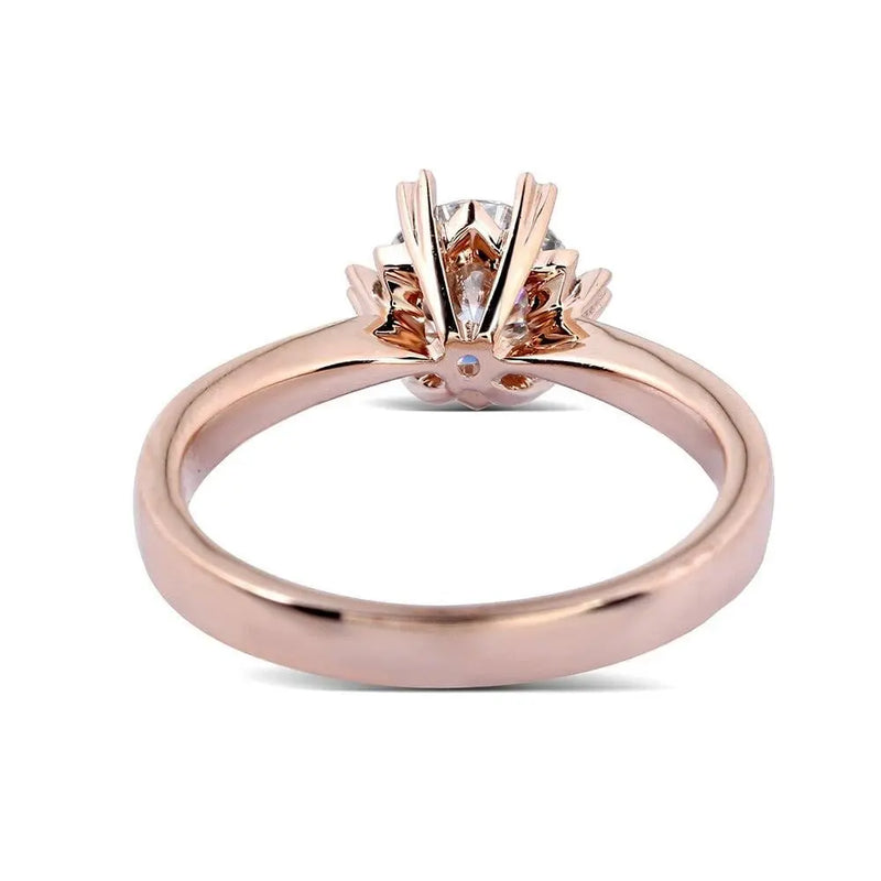 14k Rose Gold Solitaire Moissanite Ring 1ct Moissanite Engagement Rings & Jewelry | Luxus Moissanite