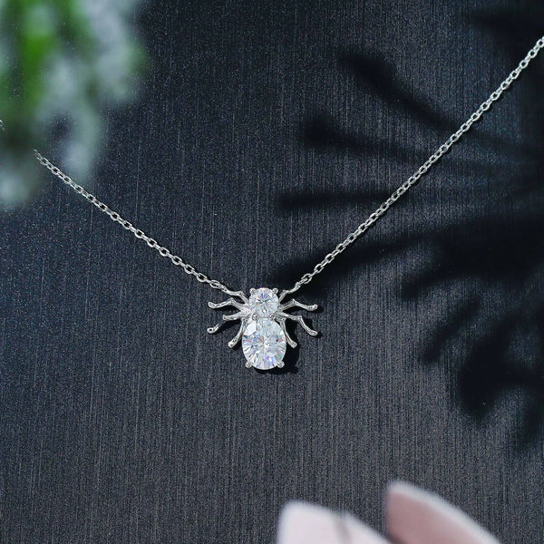 14k White / Yellow / Rose Gold Spider Moissanite Necklace / Pendant 1.25ct Total Moissanite Engagement Rings & Jewelry | Luxus Moissanite