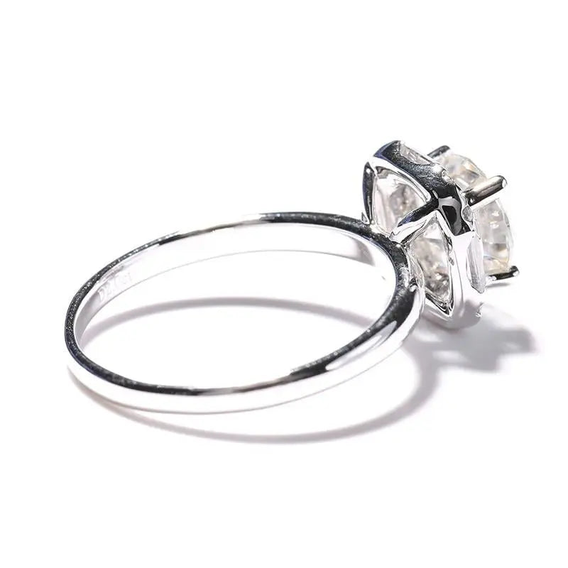 14k White Gold Halo Moissanite Ring 1ct Center Stone Moissanite Engagement Rings & Jewelry Halo Engagement Ring 1 Carat | Luxus Moissanite
