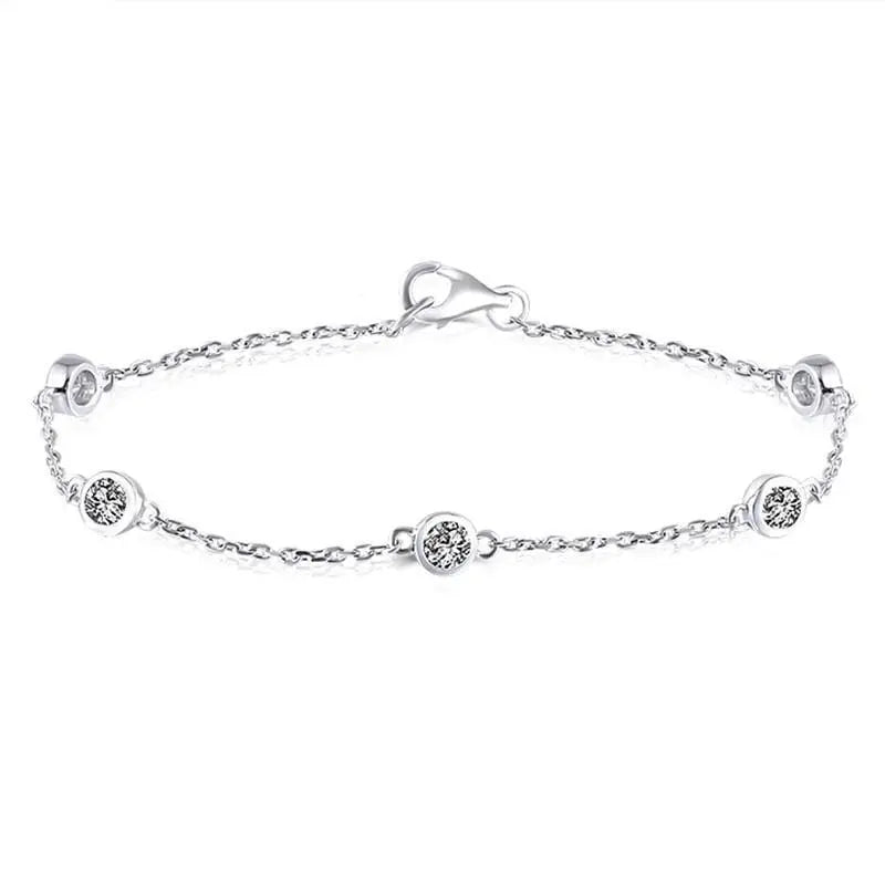 14k White Gold Moissanite Bracelet 0.55ctw Moissanite Engagement Rings & Jewelry | Beautiful Bracelet  | Luxus Moissanite