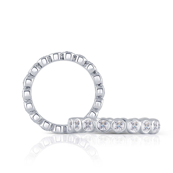 14k White Gold Moissanite Eternity Ring 1.08ct Total Moissanite Engagement Rings & Jewelry | Luxus Moissanite