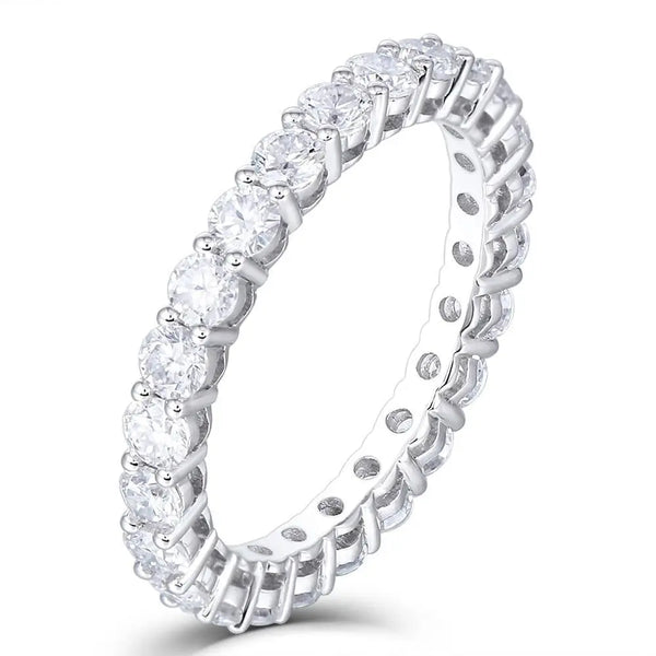 14k White Gold Moissanite Eternity Ring 1.2ct-1.8ct Total Moissanite Engagement Rings & Jewelry | Luxus Moissanite