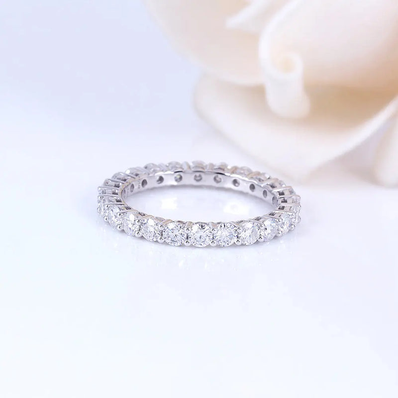 14k White Gold Moissanite Eternity Ring 1.2ct-1.8ct Total Moissanite Engagement Rings & Jewelry | Luxus Moissanite