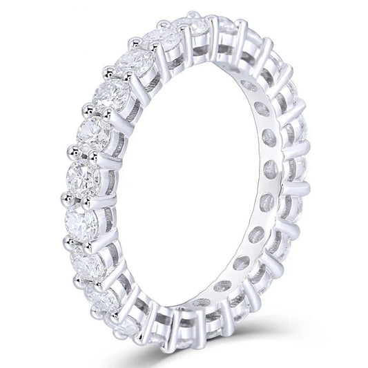 14k White Gold Moissanite Eternity Ring Approx 1.5 Carat Total Moissanite Engagement Rings & Jewelry | Best Wedding Ring Jewelers | Luxus Moissanite